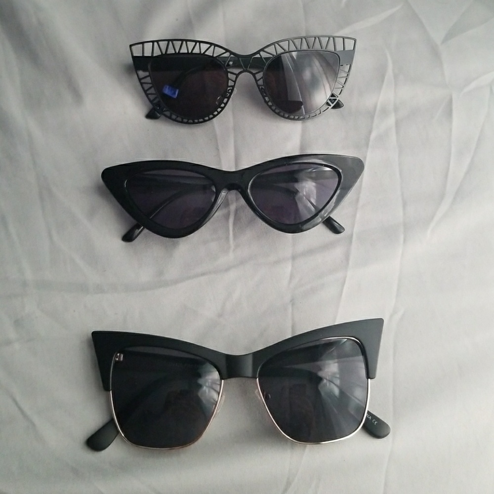 Black Cateye sunglasses 3 pairs